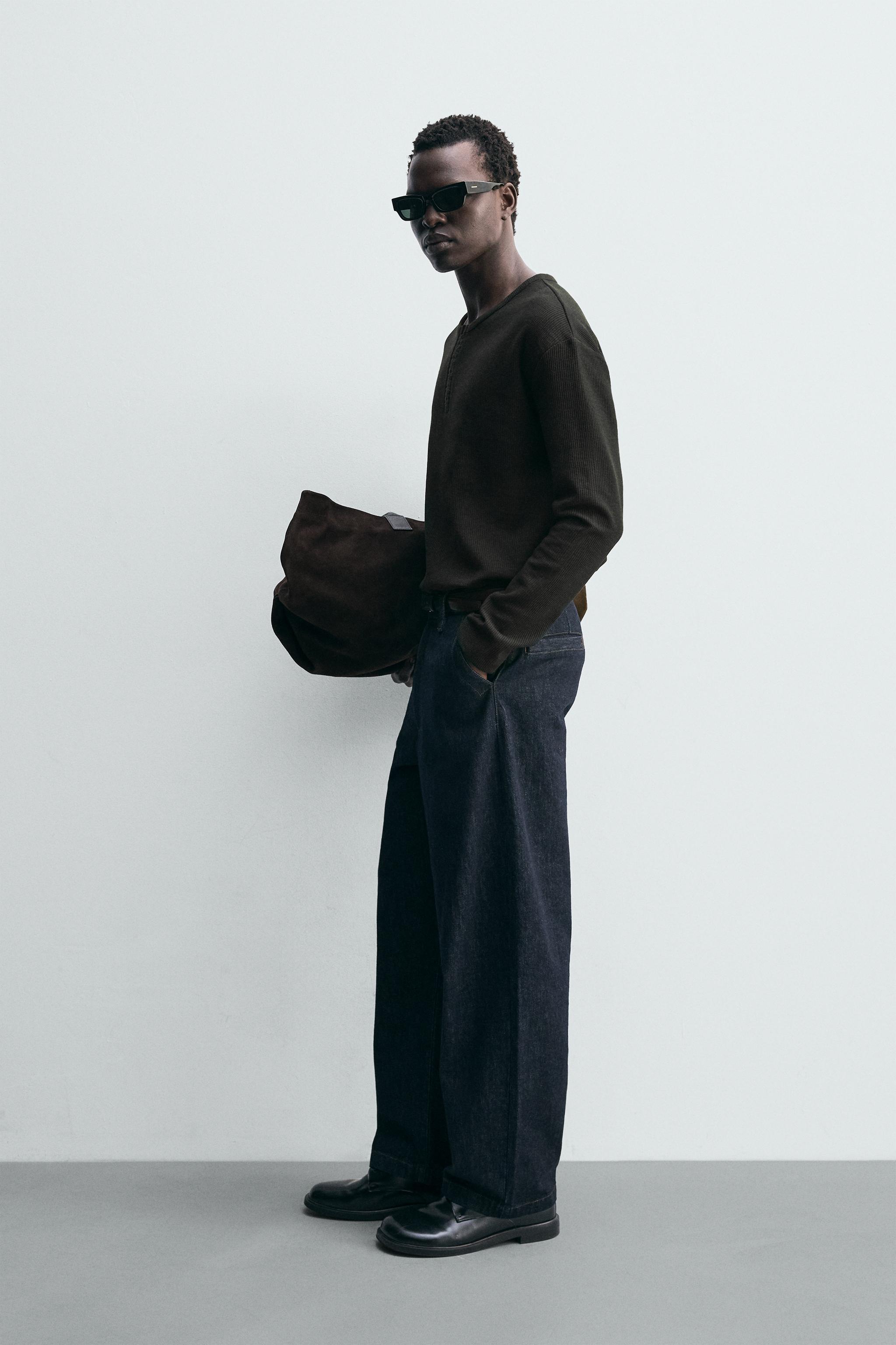 RIBBED HENLEY T-SHIRT